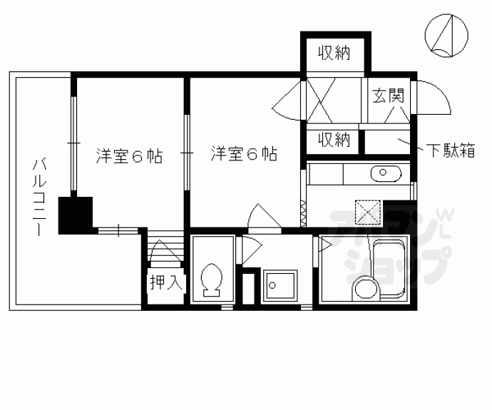 【ライオンズマンション四条大宮】間取