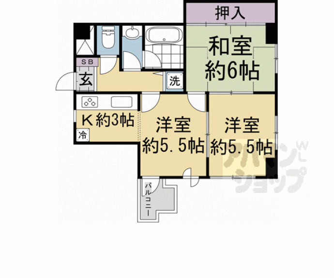 【ライオンズマンション京都河原町】間取