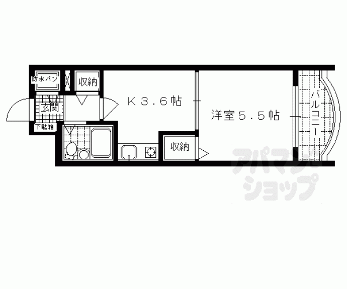 【ライオンズマンション京都三条大宮】間取