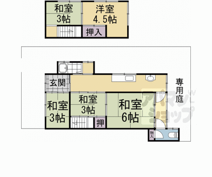 【西札ノ辻町　貸家】間取