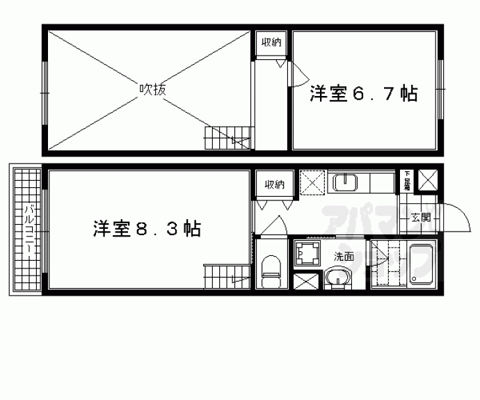 【ハンズレジデンス二条】間取