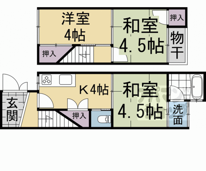 【浄土寺下南田町９０－１貸家】間取