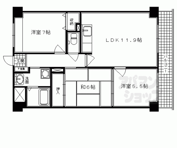 【ベルスーズ西陣】間取