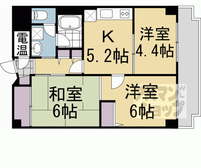 【四条高倉スカイハイツ】間取