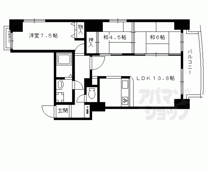 【フォルム四条堀川】間取