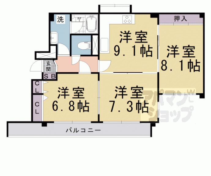 【ノバカネイチ富小路】間取