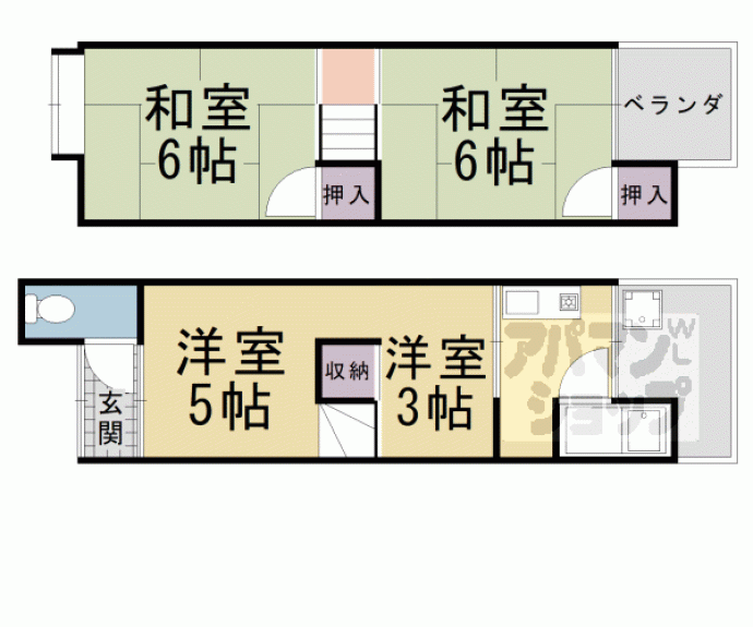 【堀ノ内５４－２１貸家】間取