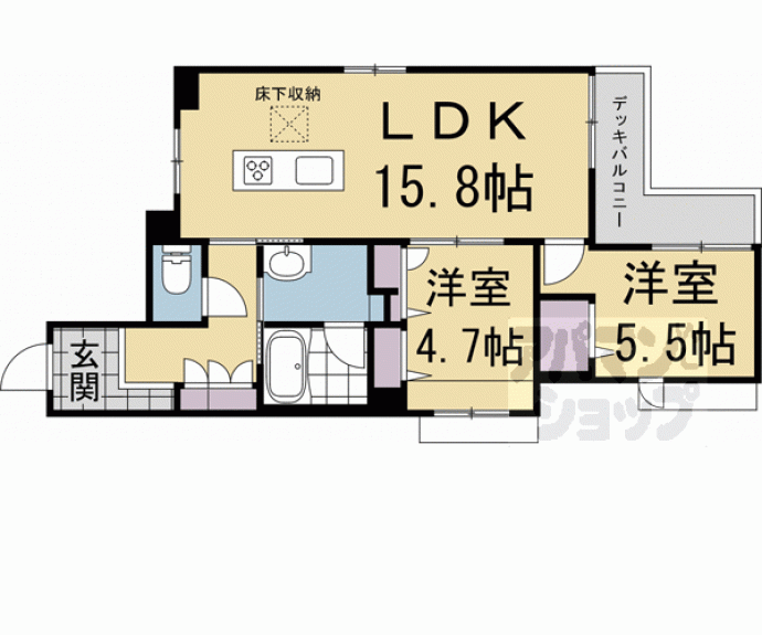 【ＳｈａＭａｉｓｏｎ　御所ＷＥＳＴ】間取