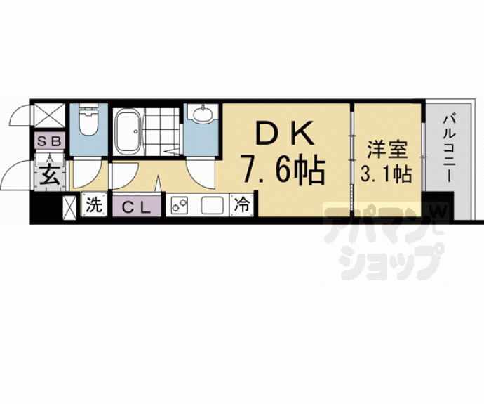 【プレサンス　京都室町通　紫水】間取