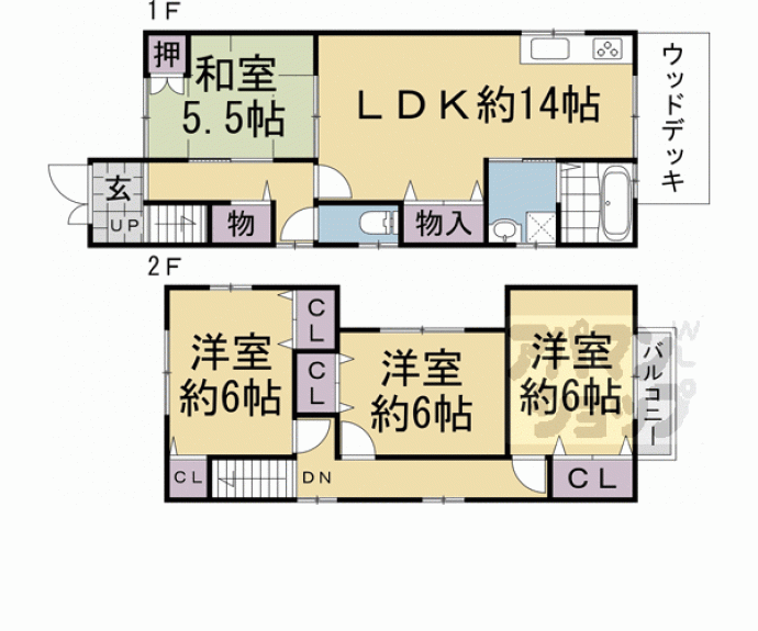 【下鳥羽城ノ越町貸家】間取