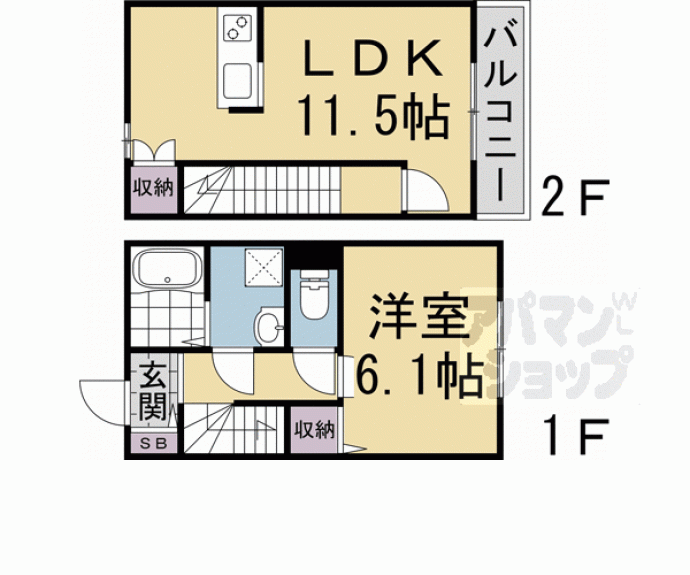 【メゾントワ膳所】間取