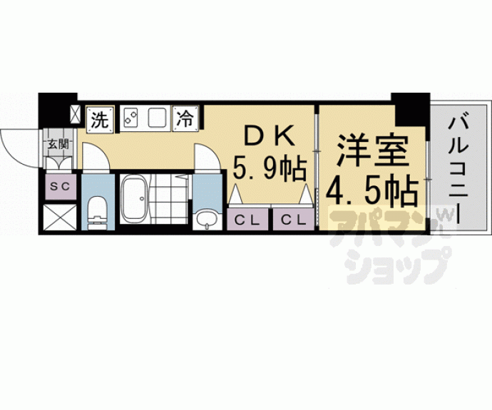 【エステムコート京都　梅小路公園】間取