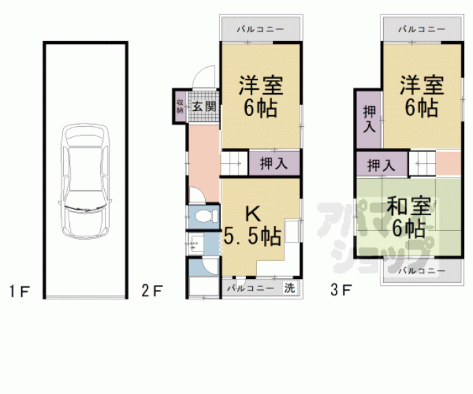 【横大路貴船貸家】間取