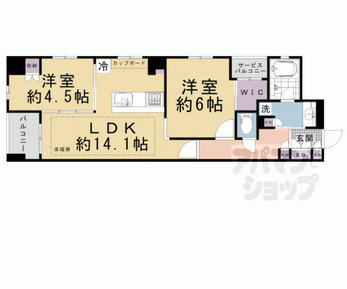 【ヴィークコート京都河原町二条】間取