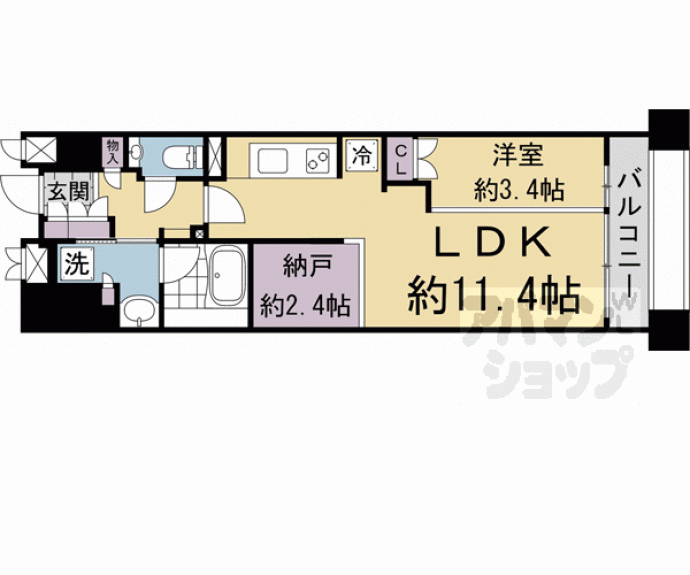 【ヴィークコート京都河原町二条】間取