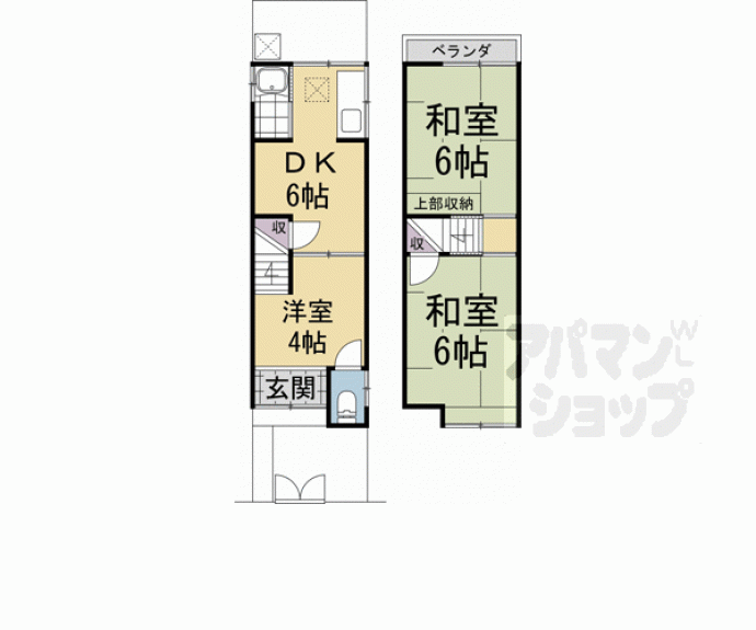 【西ノ京右馬寮町貸家】間取