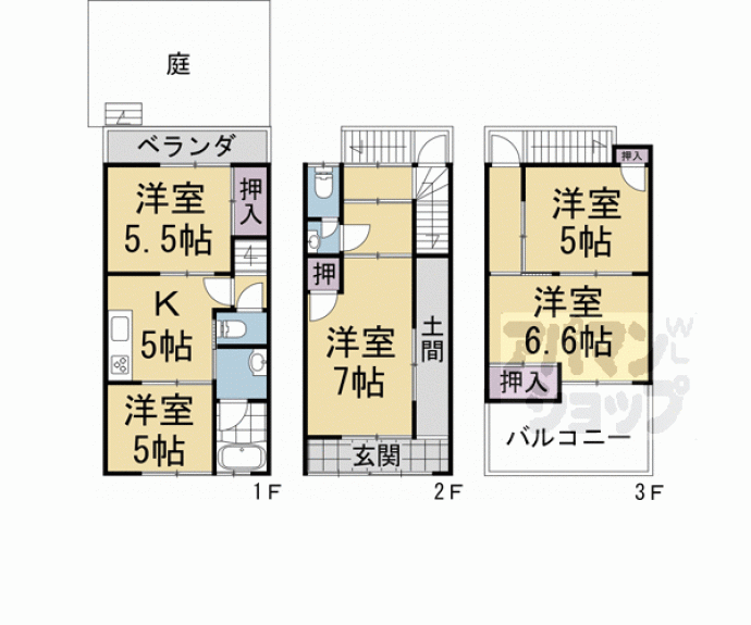 【深草直違橋２丁目店舗付き住宅】間取