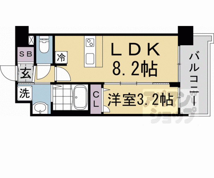 【プレサンスＴＨＥ　ＫＹＯＴＯ　新町通】間取