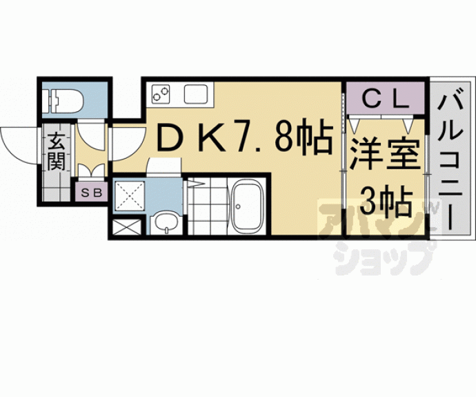 【エクスフォート京都聚楽町】間取