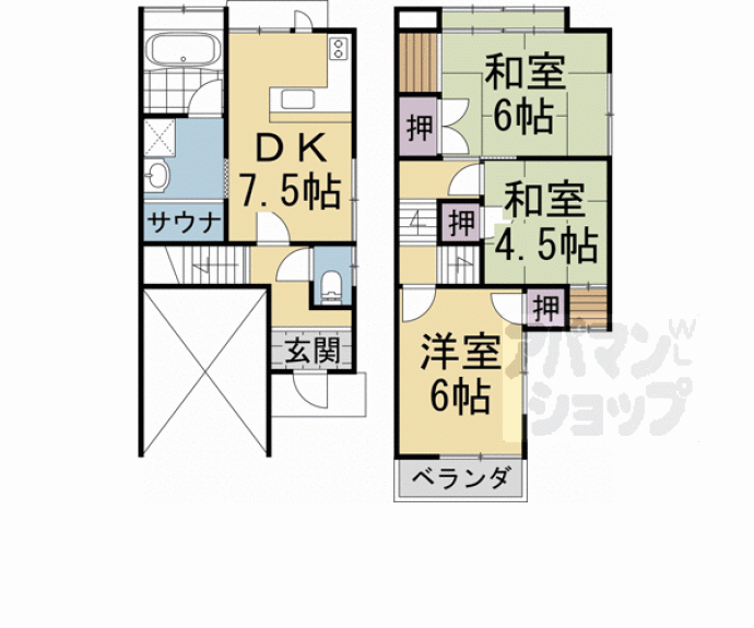 【大久保町南ノ口貸家】間取