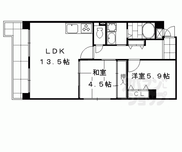 【コープ野村御池麩屋町】間取