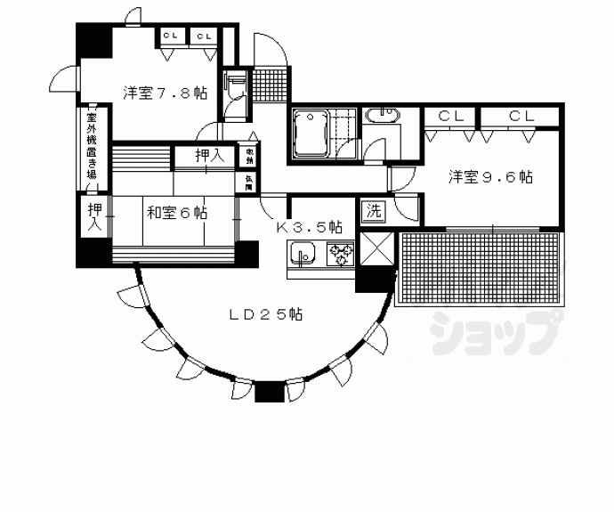 【パレロワイヤル京都四条堺町】間取