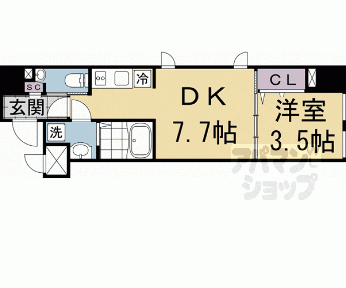 【ＳＴＡＮＤＺ京都駅西】間取