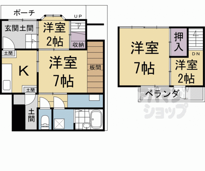 【壬生西大竹町貸家２６－４３】間取