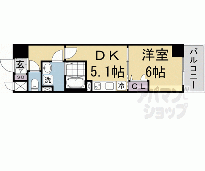 【セオリー京都アビテＤ．Ｃ】間取