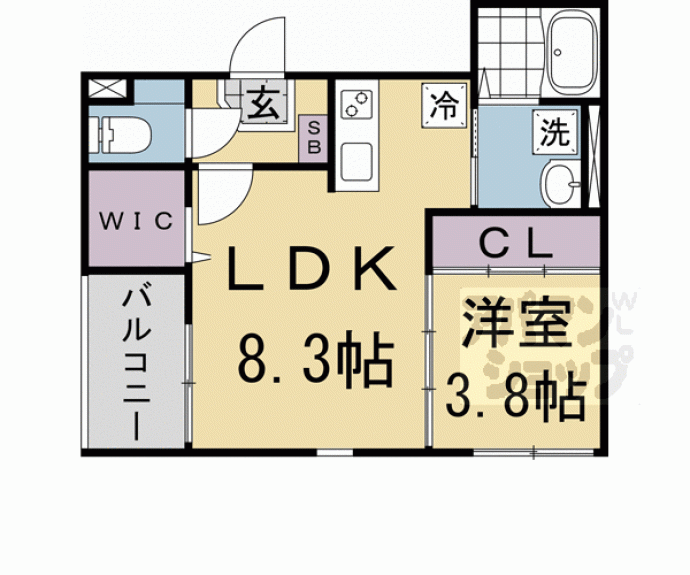 【ハーモニーテラス勧修寺平田町Ⅱ】間取