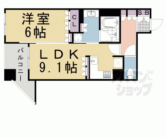 【リーガル京都堀川五条通りⅡ】間取