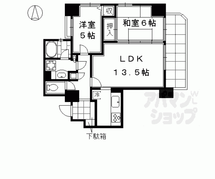 【藤和シティホームズ三条堀川】間取