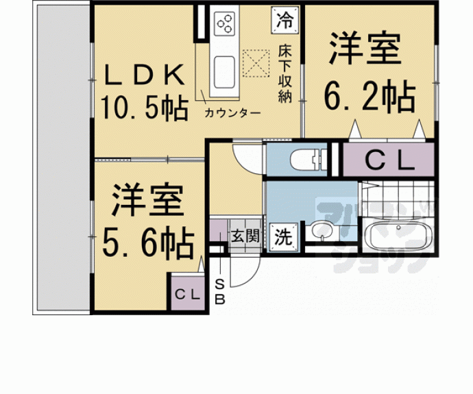 【Ｄ－ＲＯＯＭ嵯峨嵐山】間取