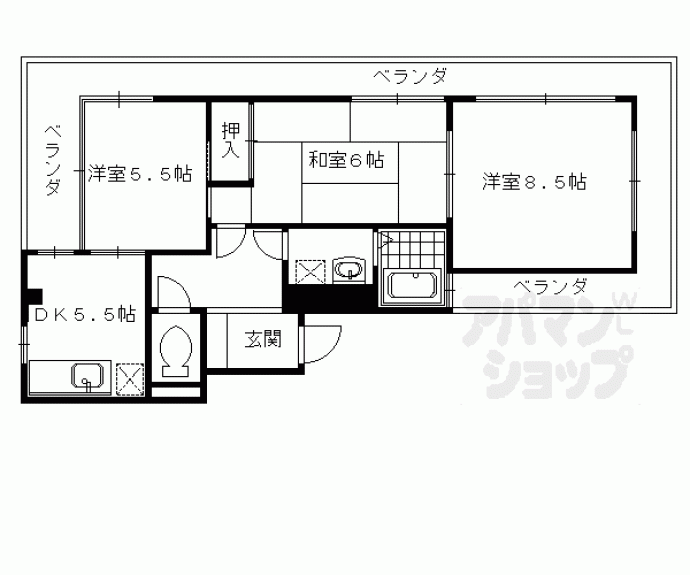 【グランドプラス西大路御池】間取