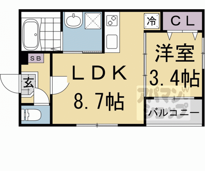 【ハーモニーテラス勧修寺小野】間取