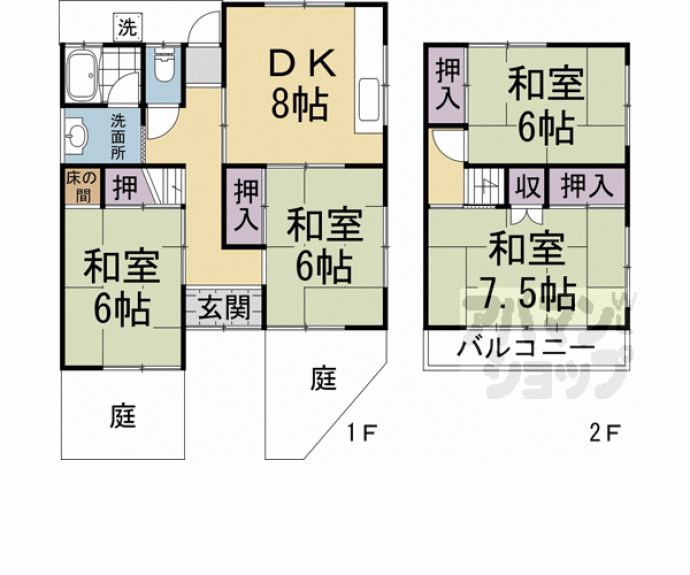 【西野楳本町貸家】間取