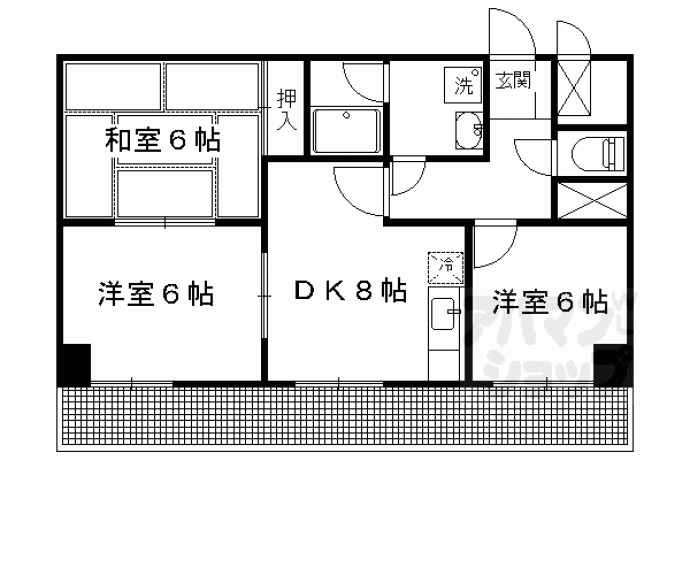 【ハイムフロイデン一乗寺】間取