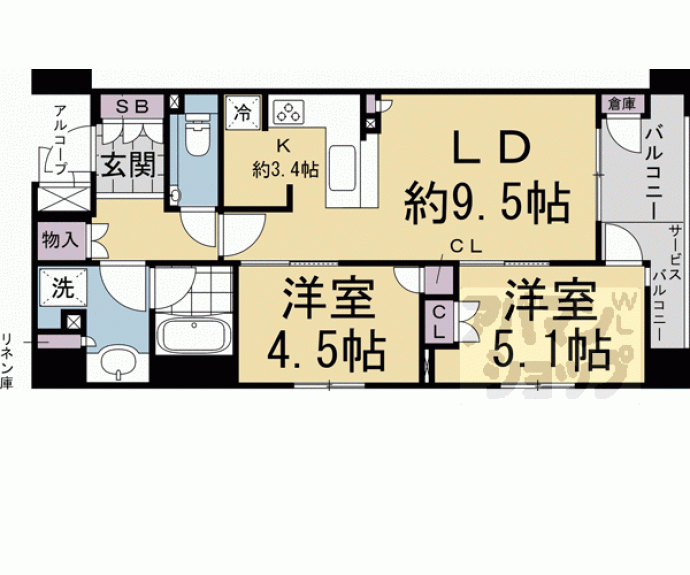 【ブランズ御池西洞院】間取