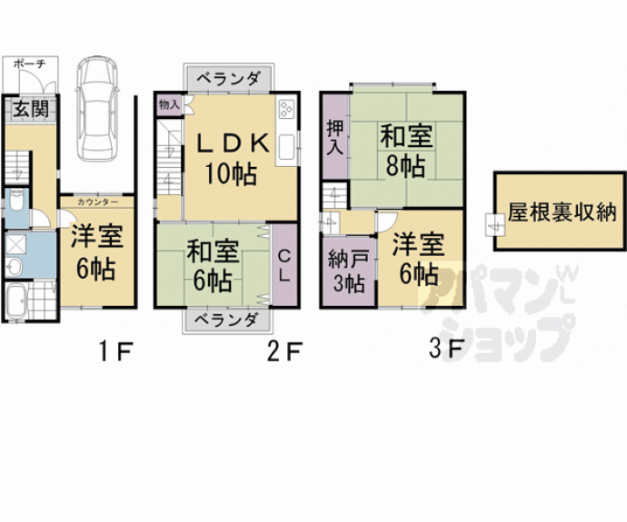 【小松原北町貸家１８－２】間取