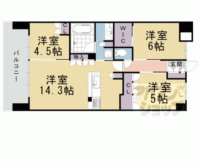 【ジオ長岡天神レジデンス】間取