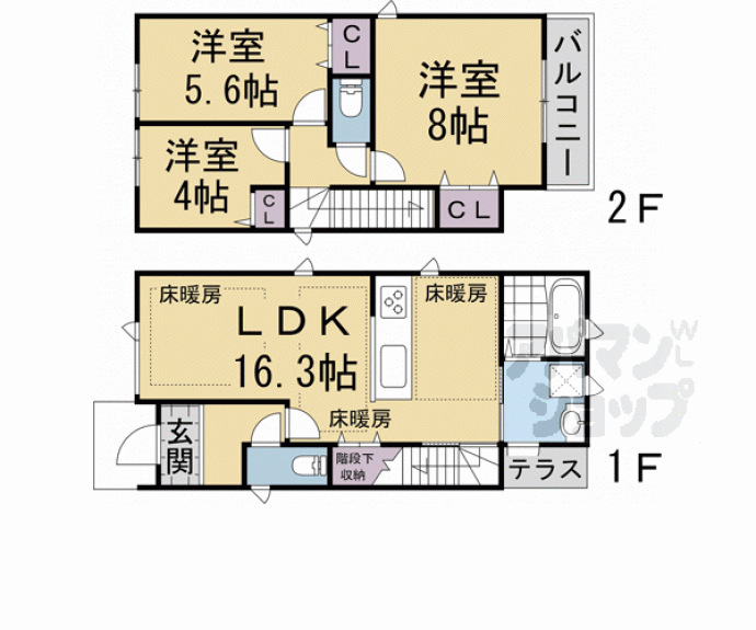 【吉田中阿達町３４－５貸家】間取