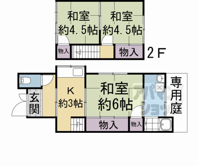 【桂上豆田町貸家】間取