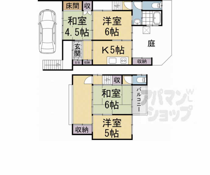 【一乗寺染殿町４６貸家】間取