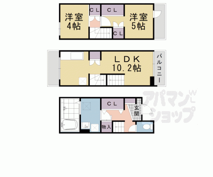 【牛ケ瀬堂田町貸家】間取