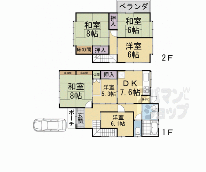 【岩倉長谷町６５０－７３貸家】間取