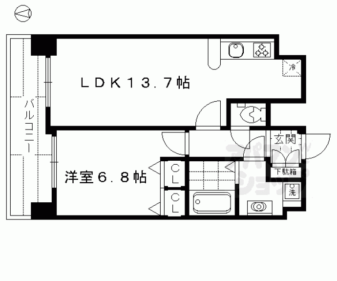 【スワンズ京都油小路】間取