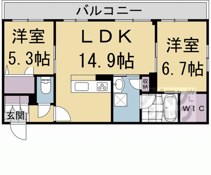 【ＨＡＢＩＴＥＲ　御所西】間取