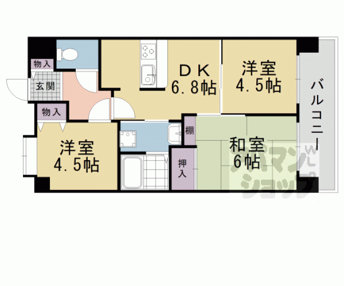 【ユニハイム伏見大手筋】間取