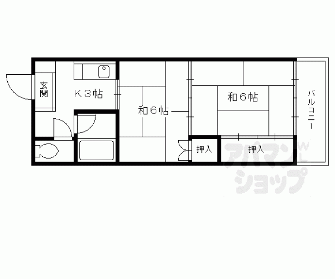 【深草コーポ】間取