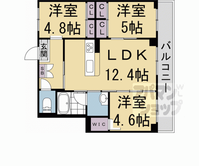 【シャーメゾングラン西京極】間取